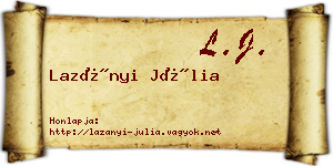 Lazányi Júlia névjegykártya